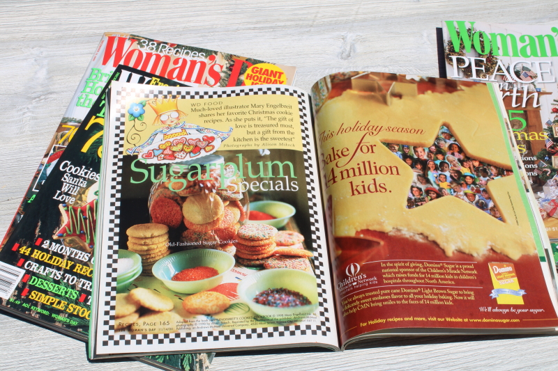 photo of vintage Y2K Woman's Day & Family Circle Christmas magazines lot, baking, holiday recipes, ads!  #12